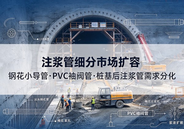 大英注浆管细分市场扩容，隧道钢花小导管、PVC 袖阀管、桩基后注浆管需求分化